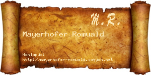 Mayerhofer Romuald névjegykártya